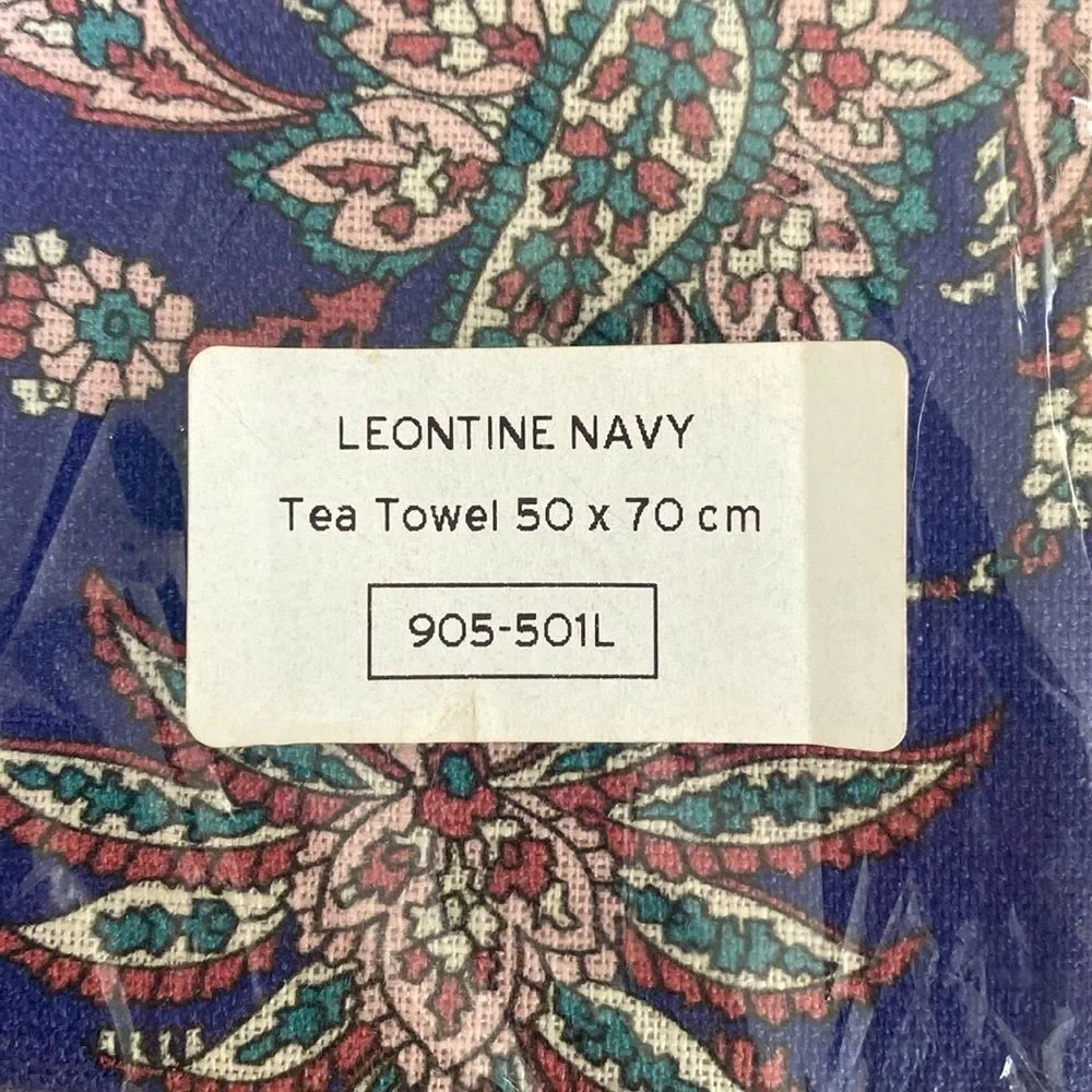 NEW Liberty London Klein Blue Floral Linen Tea Towel 19.5